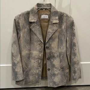 Lucia Women's Snakeskin Blazer - Gray